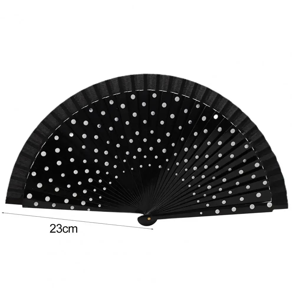 Multicolor Silk Folding Fan – Antiquity Dot Print Gift