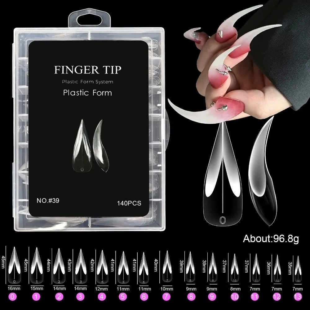 Reusable Gel Dual Nail Forms – 14 Sizes, 70/140/150 Pcs
