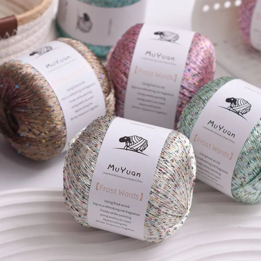 Sequin Crochet Thread 50g – Nylon Glitter Yarn for DIY Crafts