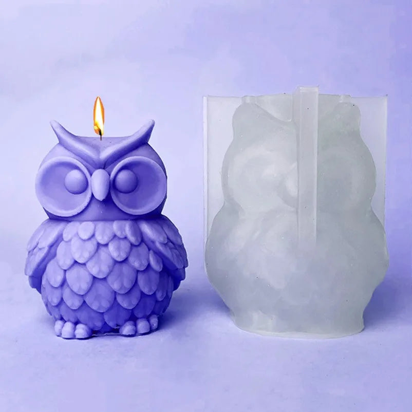 3D Owl Silicone Mold – Candle, Soap, Resin & Baking DIY