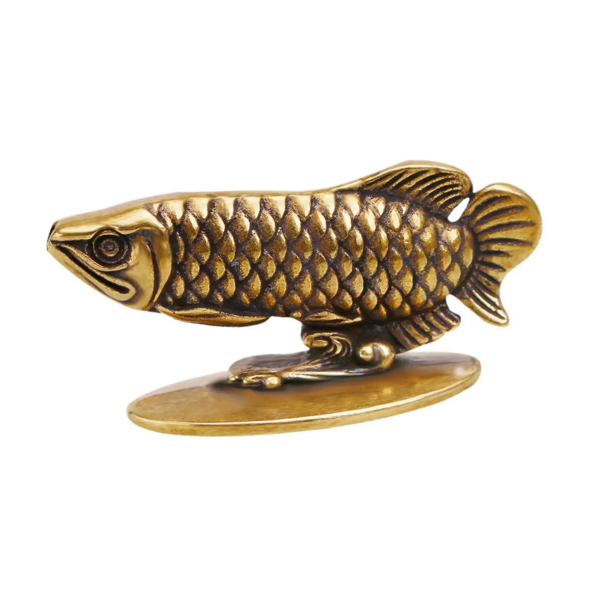 Mini Brass Arowana Fish Statue & Incense Stick Holder