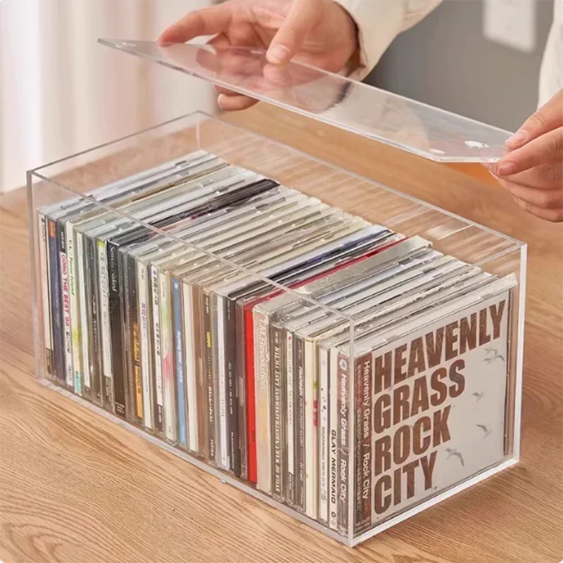Acrylic CD Storage Box with Lid – Dustproof Stackable Organizer