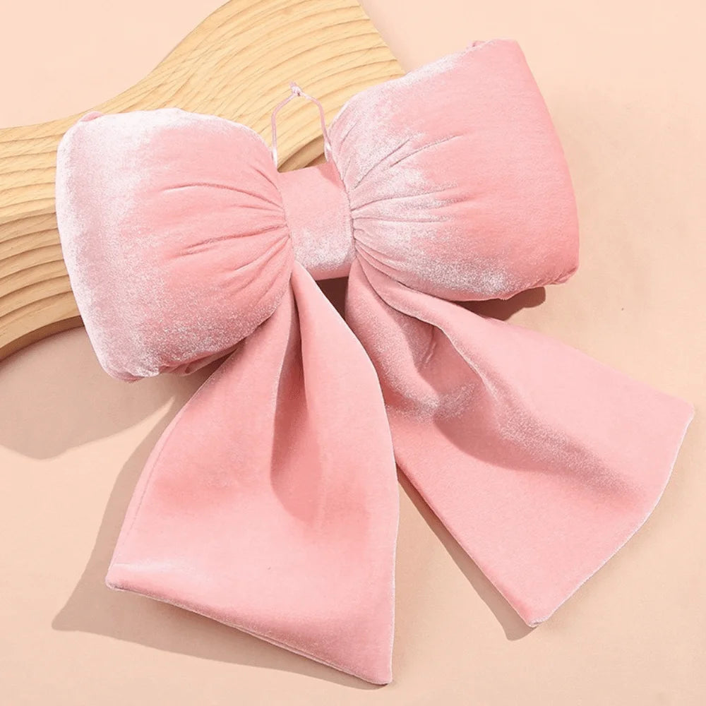 Velvet Bowknot Christmas Ornament | Hanging Bow Pendant Décor