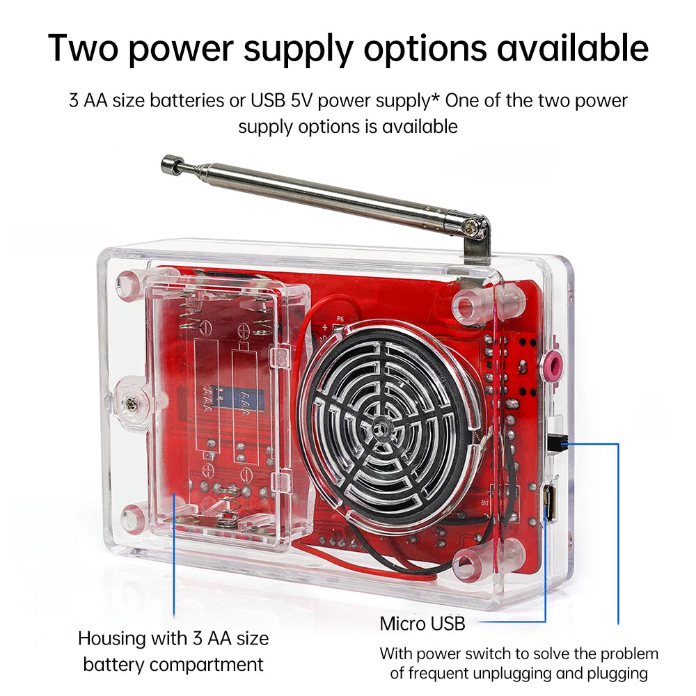 RDA5807 FM Radio DIY Soldering Kit – 87-108MHz School Kit