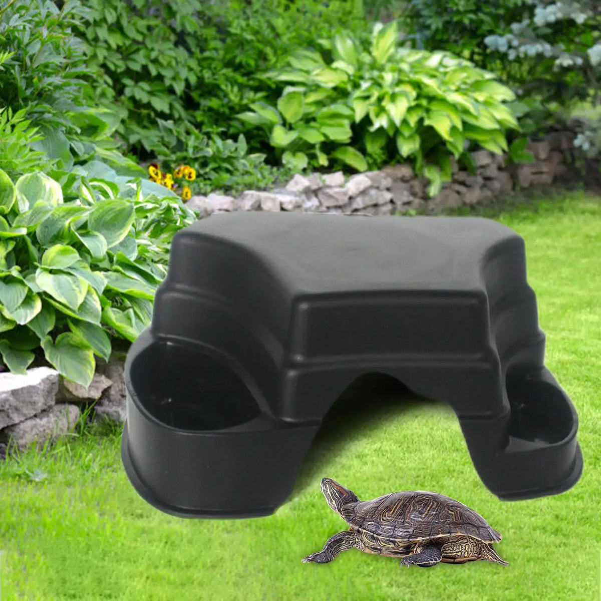 Reptile Hideout Cave with 2 Basins | Gecko Lizard Snake Shelter