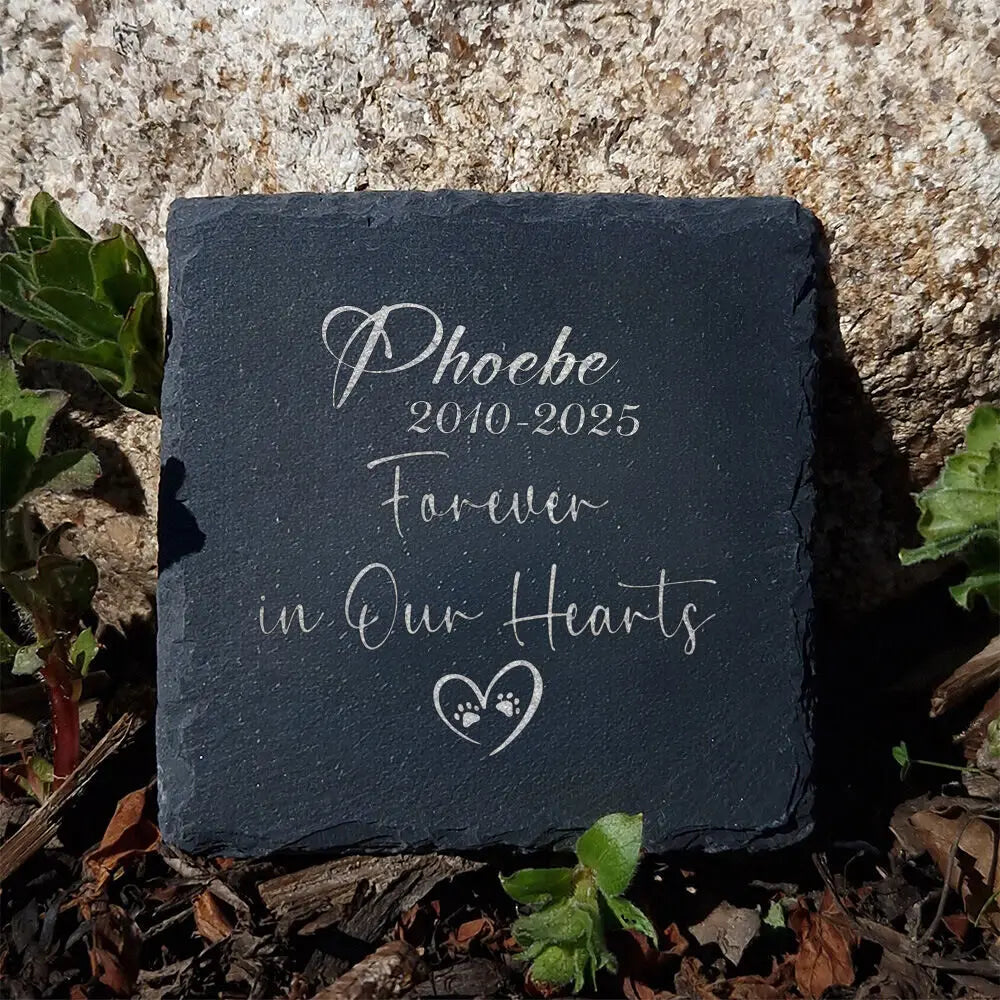 Personalized Engraved Slate Garden Stone – Custom Dog Name