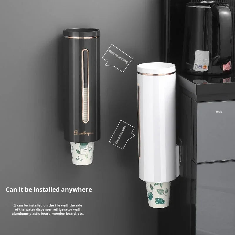 No-Drill Wall Mounted Cup Dispenser – Dustproof & Elegant