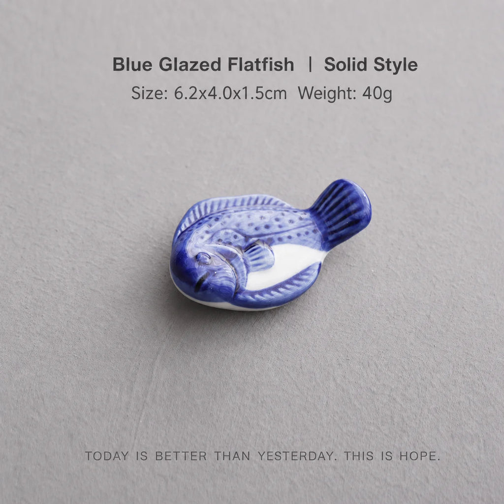 Fish-Shaped Ceramic Chopstick Rest & Pen Holder | Desk Décor