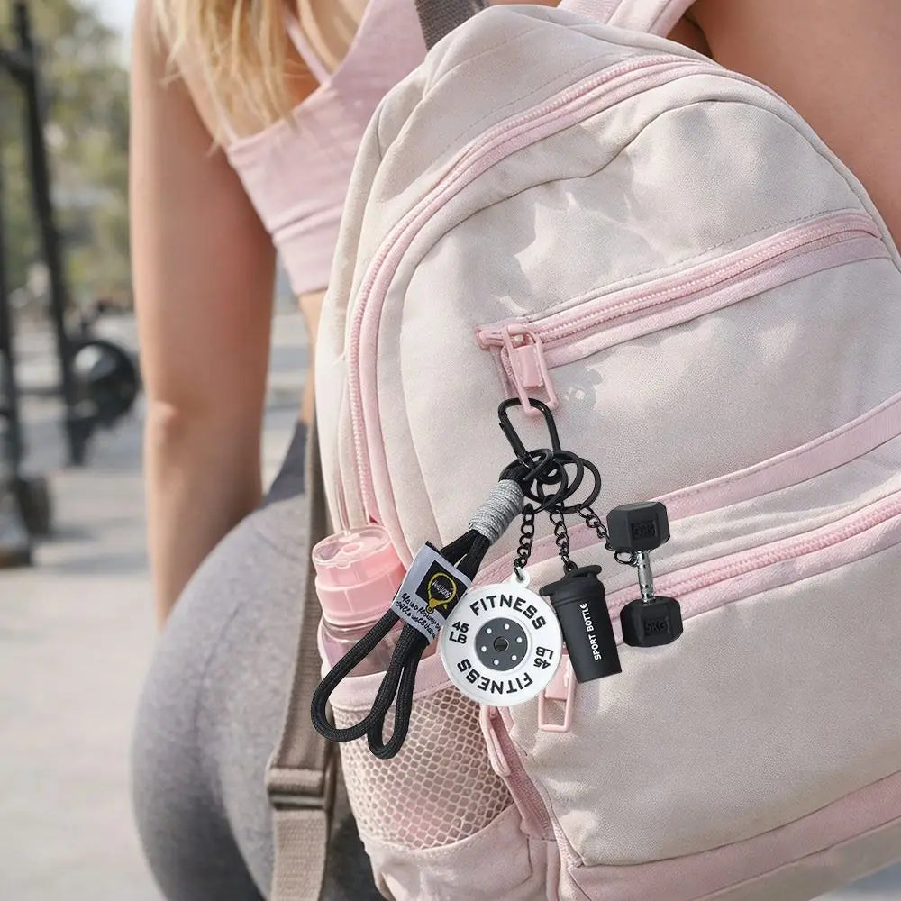 Dumbbell Keyring Bag Charm – Fitness Pendant Accessory