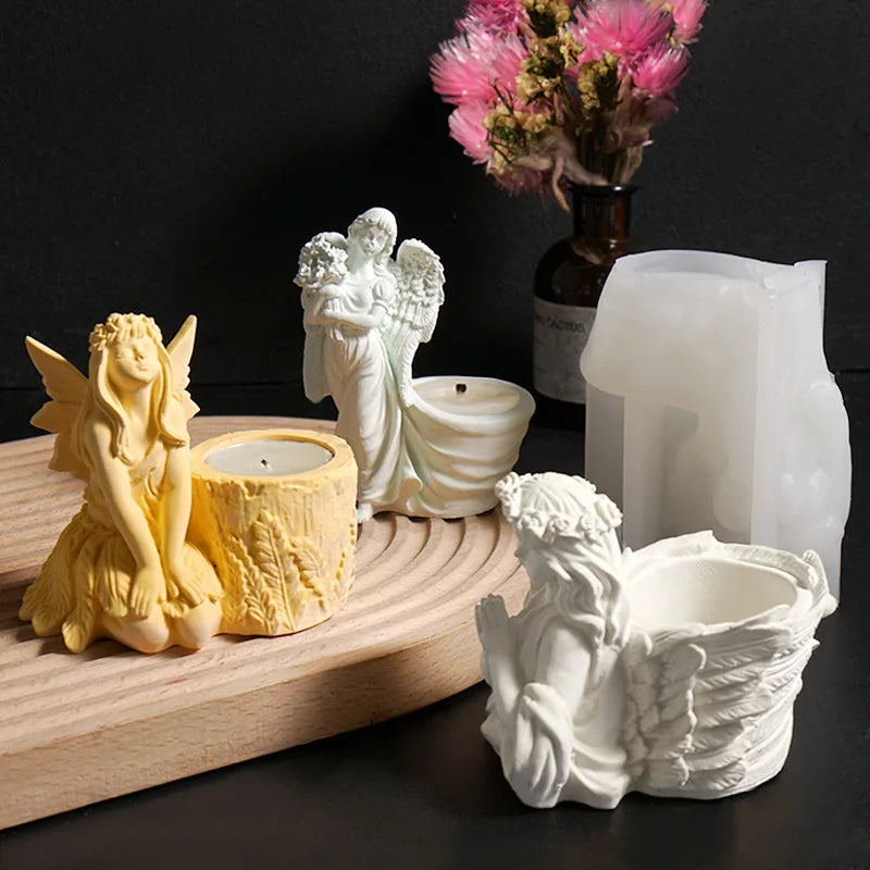 3D Angel Flower Pot Silicone Mold – Resin, Plaster & Concrete