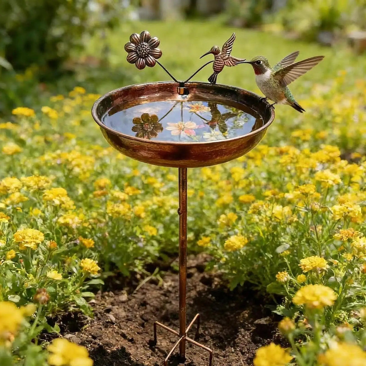Wrought Iron Bird Bath Bowl – Large Outdoor Garden Water Basin