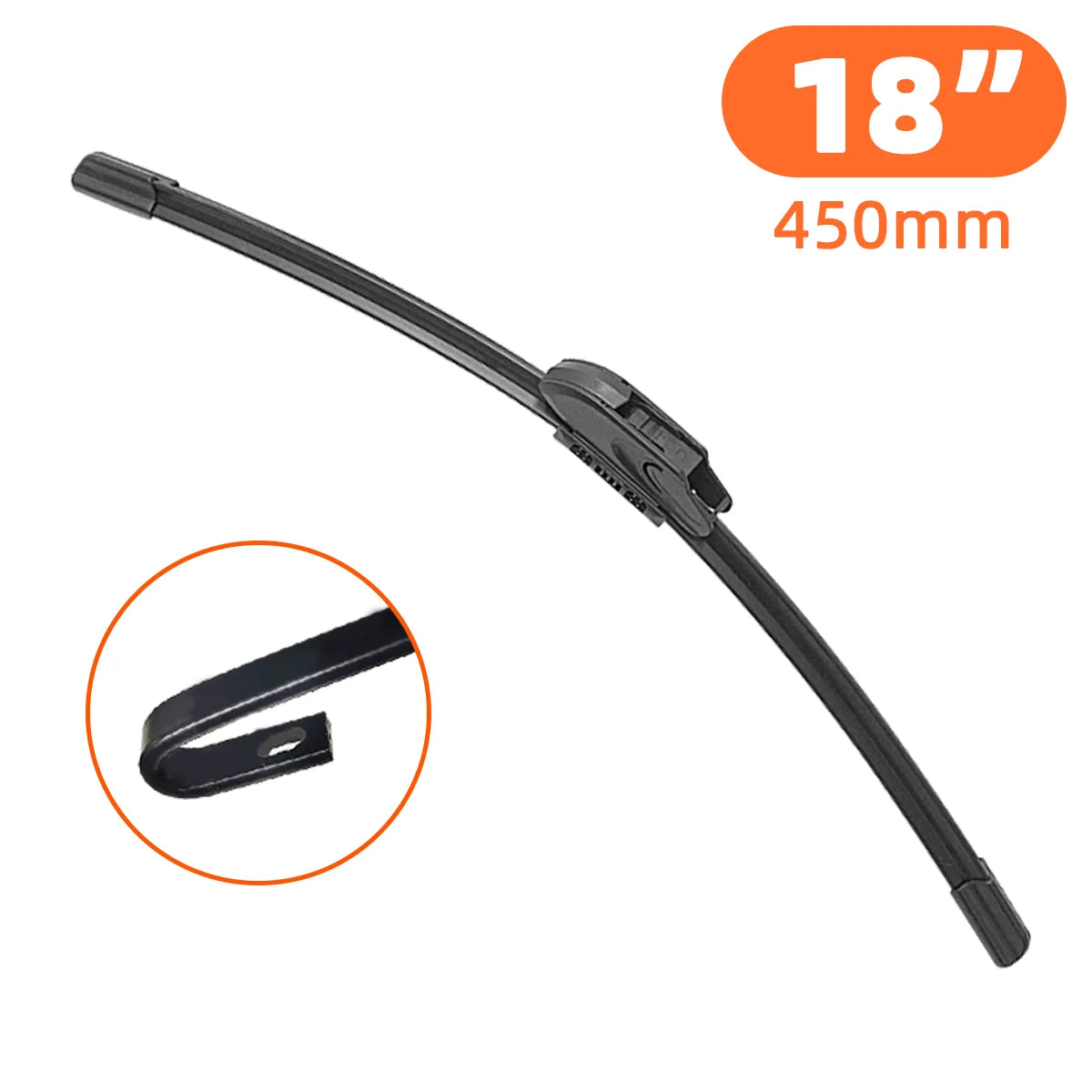KKJOY Universal Rubber Wiper Blade – J & U Hook, 13"–28"
