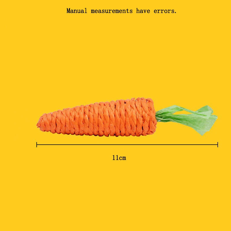 Sisal Carrot Squeaky Cat Toy – Molar Stick & Scratch Toy