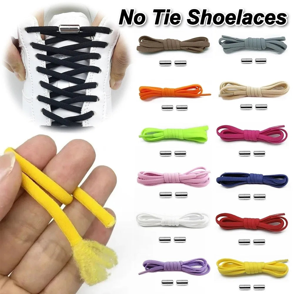 Elastic No-Tie Shoelaces with Metal Lock | One Size Fits All