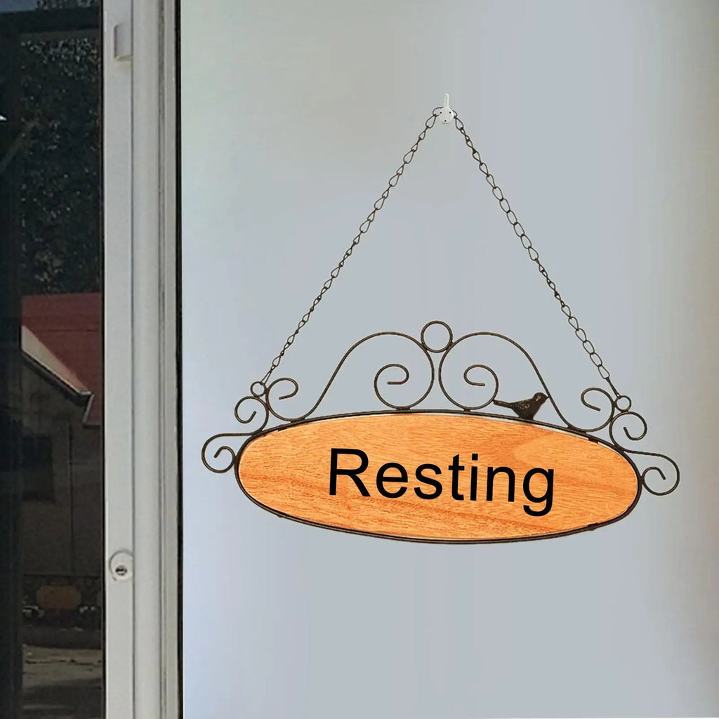 Blank DIY Welcome Sign – Wooden Iron Hanging Door Plaque