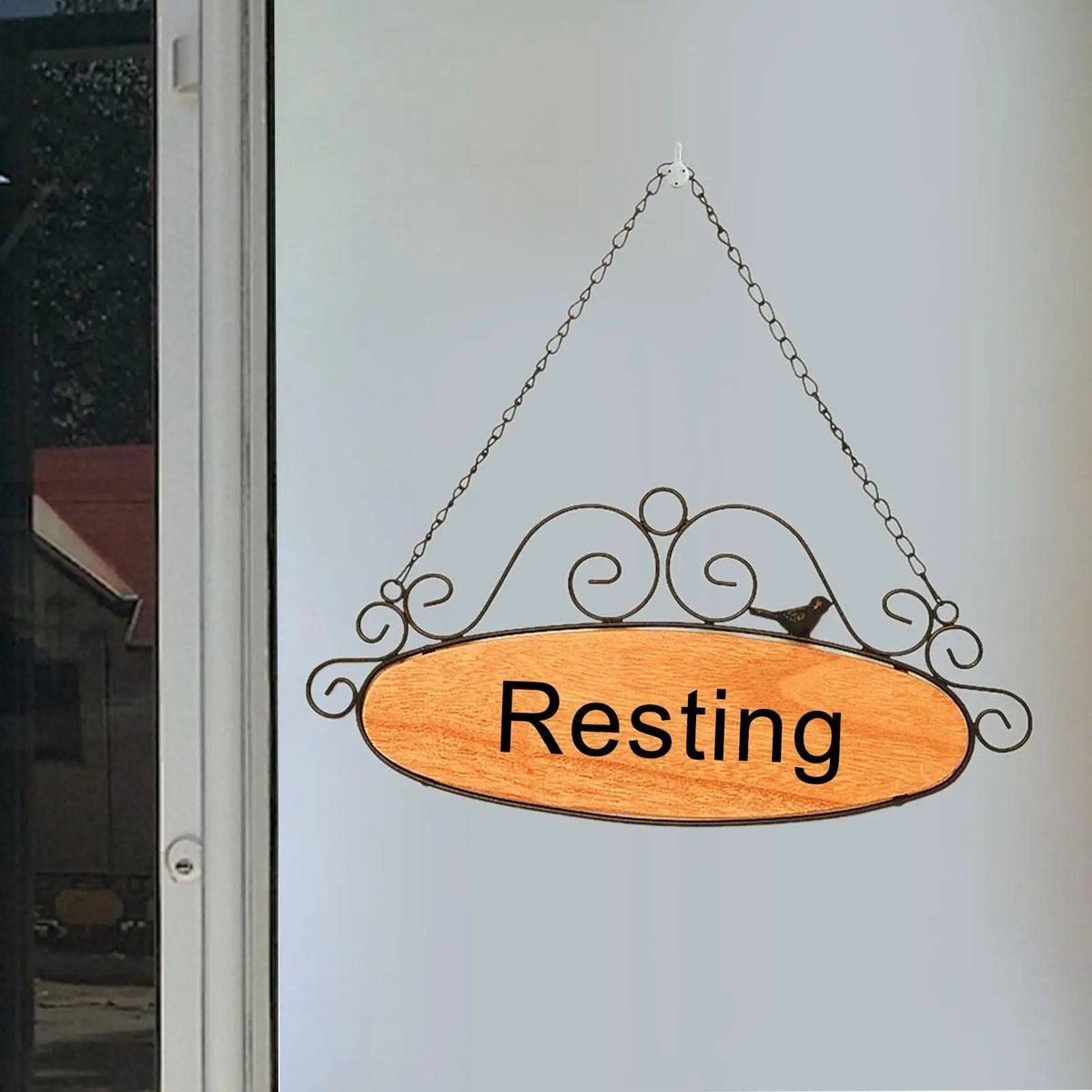 Blank DIY Welcome Sign – Wooden Iron Hanging Door Plaque