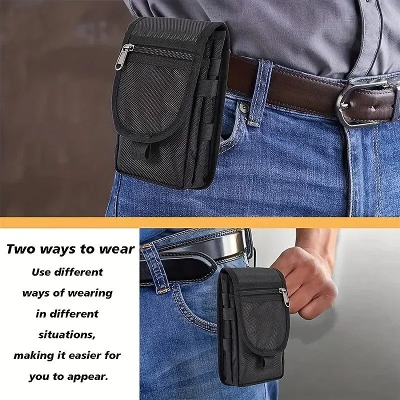 Canvas Crossbody Phone Waist Bag – Flip Top Belt Pouch