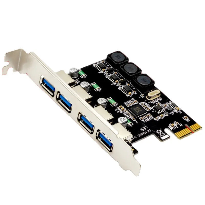 PCIe to USB 3.0 Expansion Card – 4-Port Self-Powered Adapter