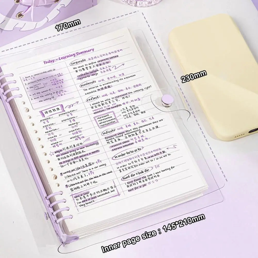A5 Loose-Leaf Binder Notebook – Daily & Weekly Planner