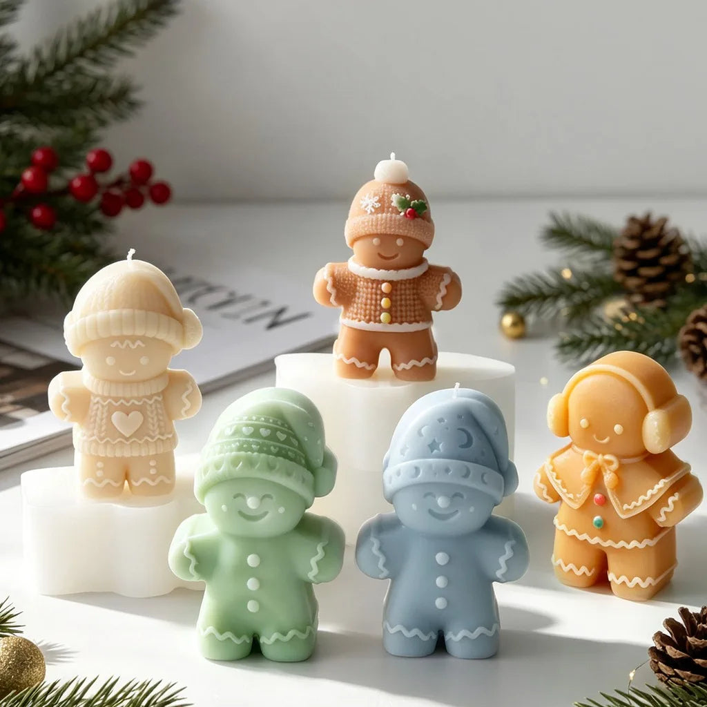 3D Christmas Gingerbread Man Silicone Candle & Baking Mold