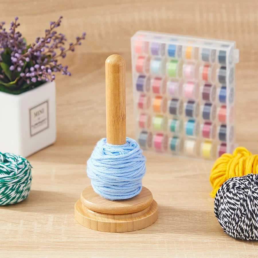 Wooden Yarn Skein Holder & Dispenser for Knitting & Crochet