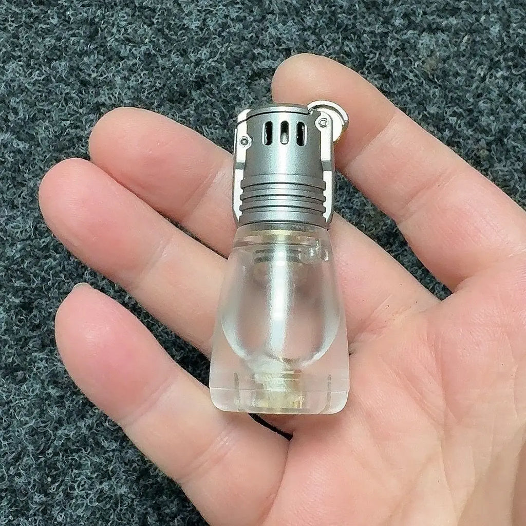 Transparent Acrylic Fuel Lighter | Mini Portable Grinding Wheel