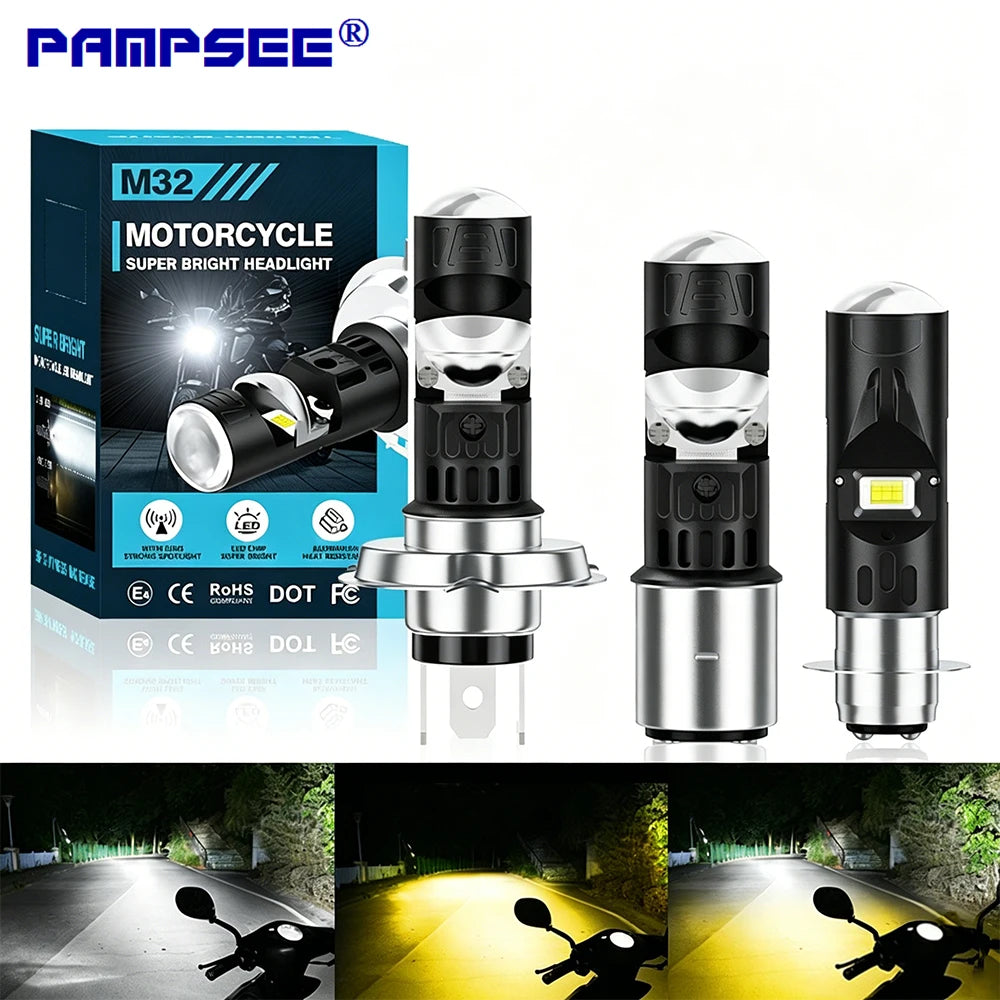 Motorcycle LED Headlight Bulb H4 H6 BA20D P15D – 40000LM