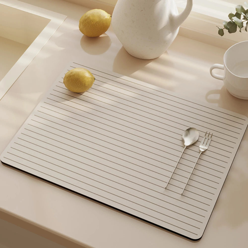 Super Absorbent Dish Drying Mat – Anti-Slip Kitchen Drain Pad