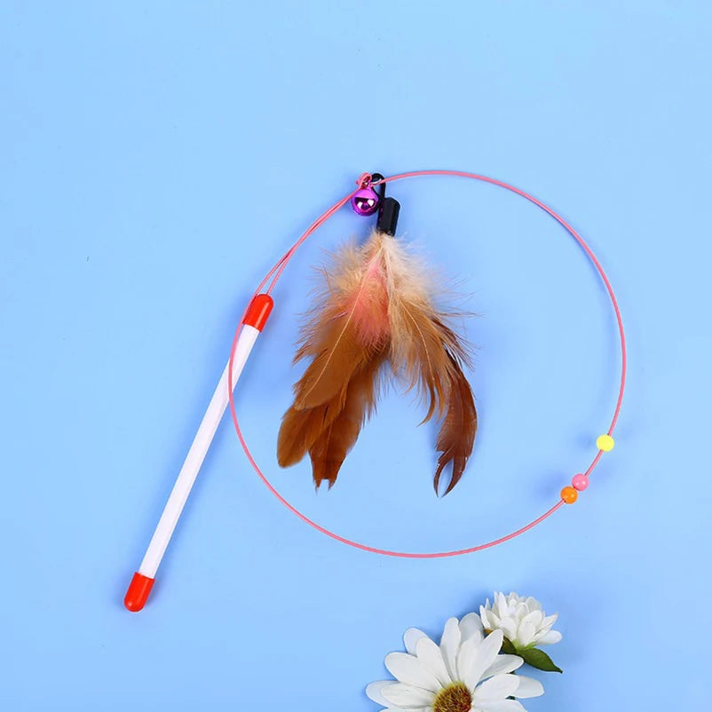 Cat Teaser Wand Set – Feather & Bell Interactive Cat Toy