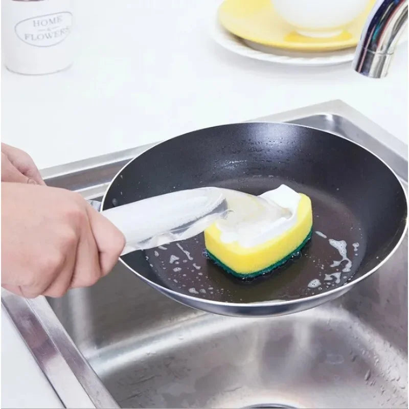 Refillable Soap Dispenser Dish Brush – Kitchen Sponge Scrubber