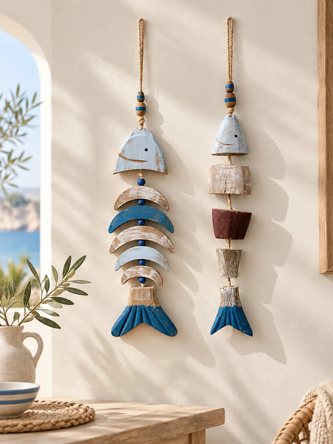 Rustic Wooden Fish Wall Hanging – Coastal Nautical Décor
