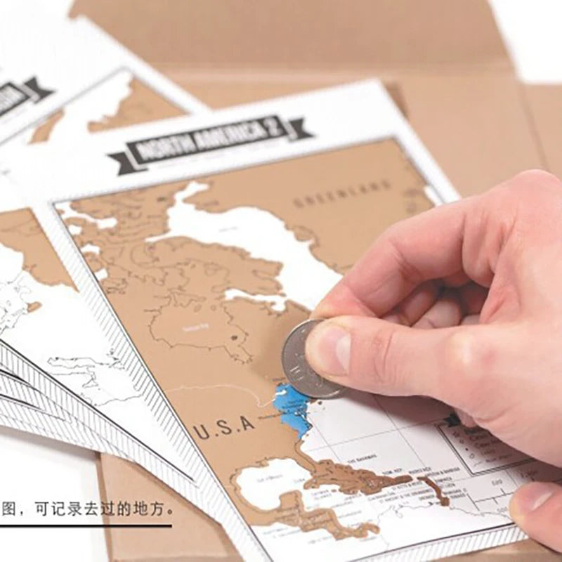 World Map Scratch Journal Notebook – Educational Toy for Kids