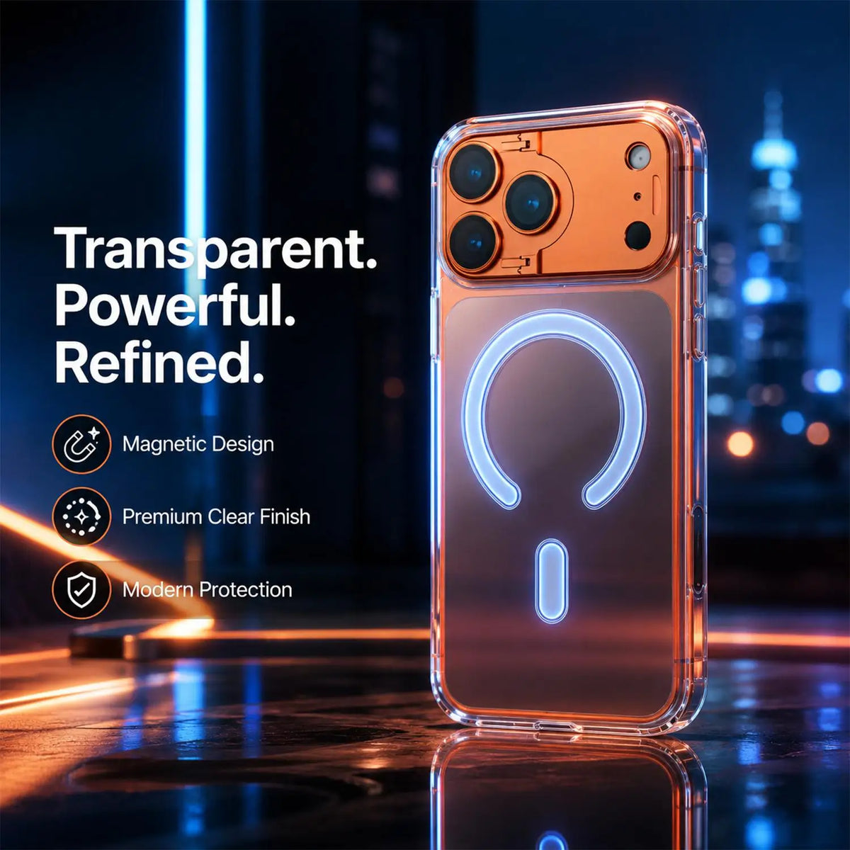 iPhone 18 Pro/Pro Max/Ultra Transparent Magnetic Hard PC Case