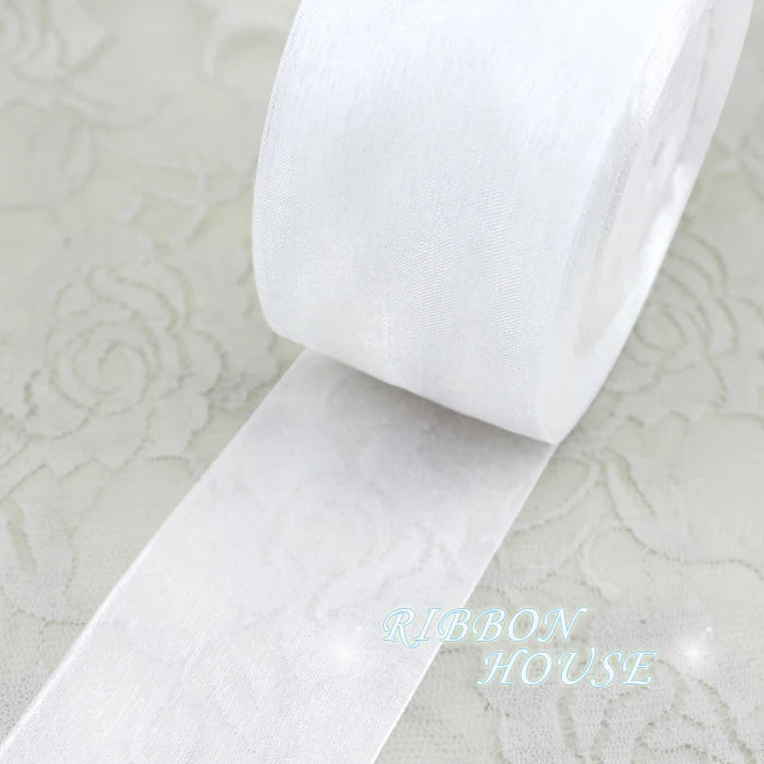 2" White Organza Ribbon – Gift Wrapping & Holiday Décor