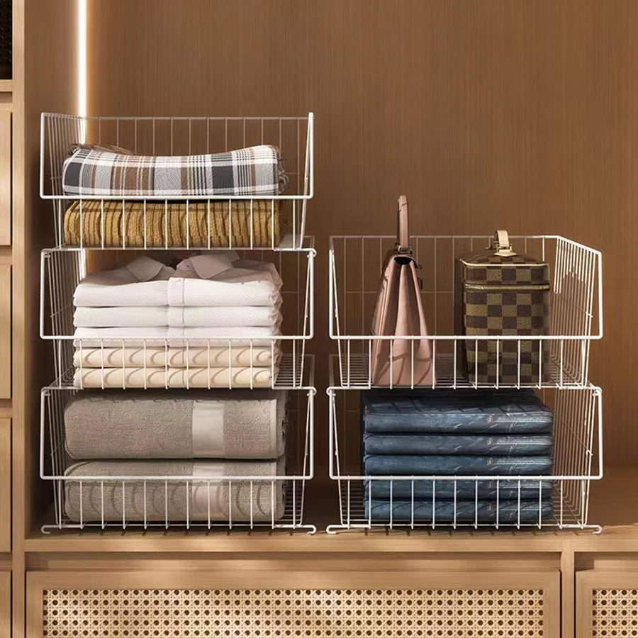 NIFTY Wire Closet Organizer – Shelf Basket Bins for Storage