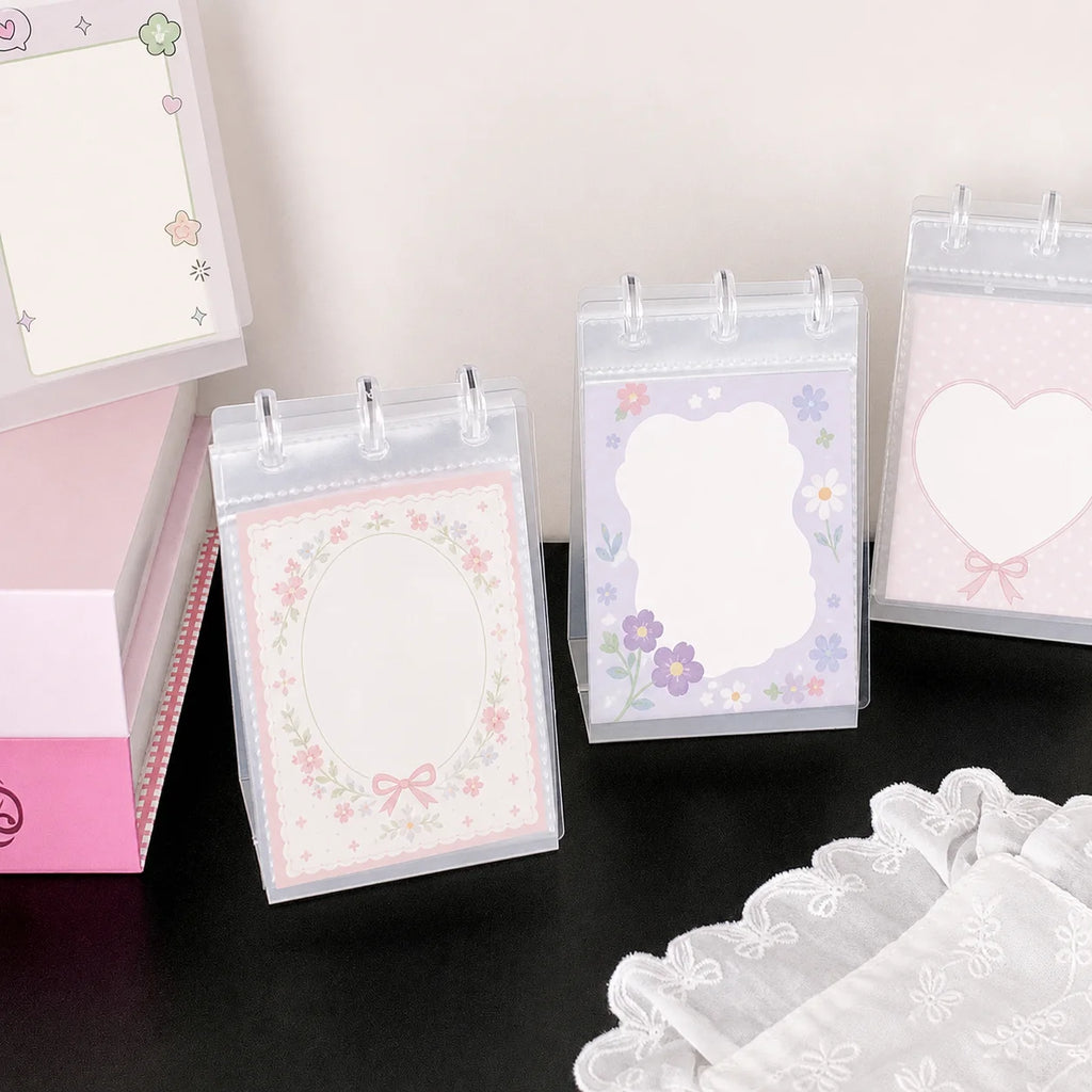 Kpop 3-Inch Standing Photo Card Album – Cute Desk Organizer