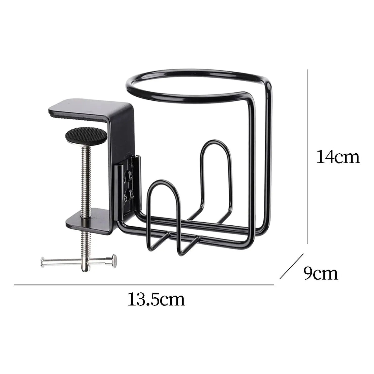 Clip-On Desk Cup Holder & Headphone Hanger | Metal