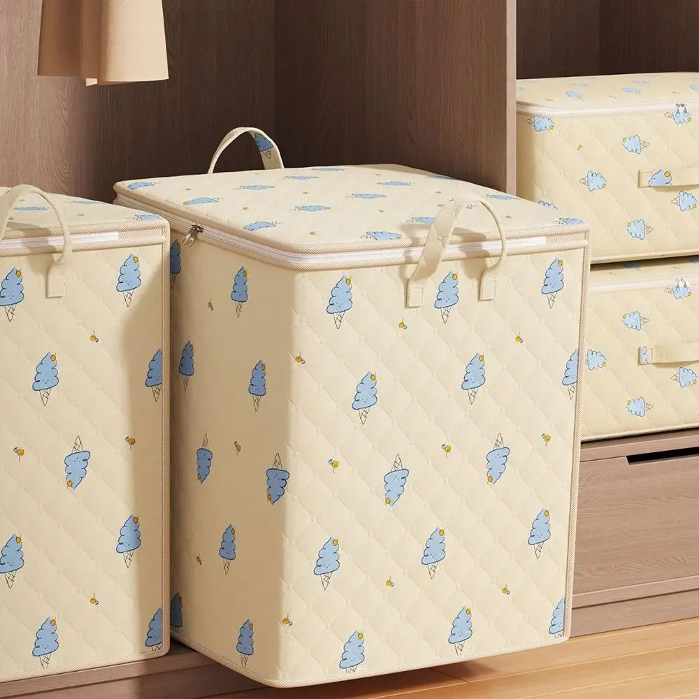 Foldable Canvas Storage Bag | Large Quilt & Clothes Organizer