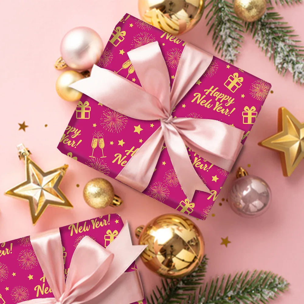Christmas Kraft Gift Wrapping Paper – Black & Gold 50x70cm