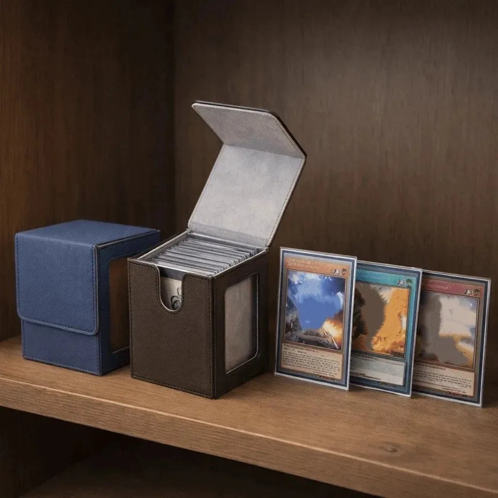 PU Leather Trading Card Storage Box – Magnetic Closure Deck Box