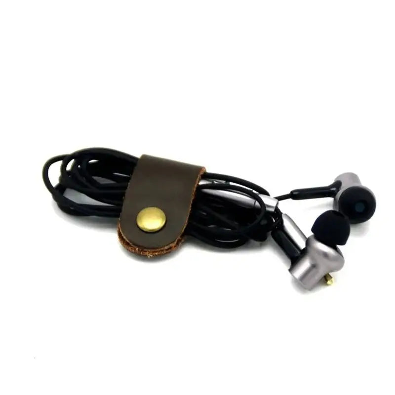 3-Pack Portable Leather Cable Winder & Cord Organizer