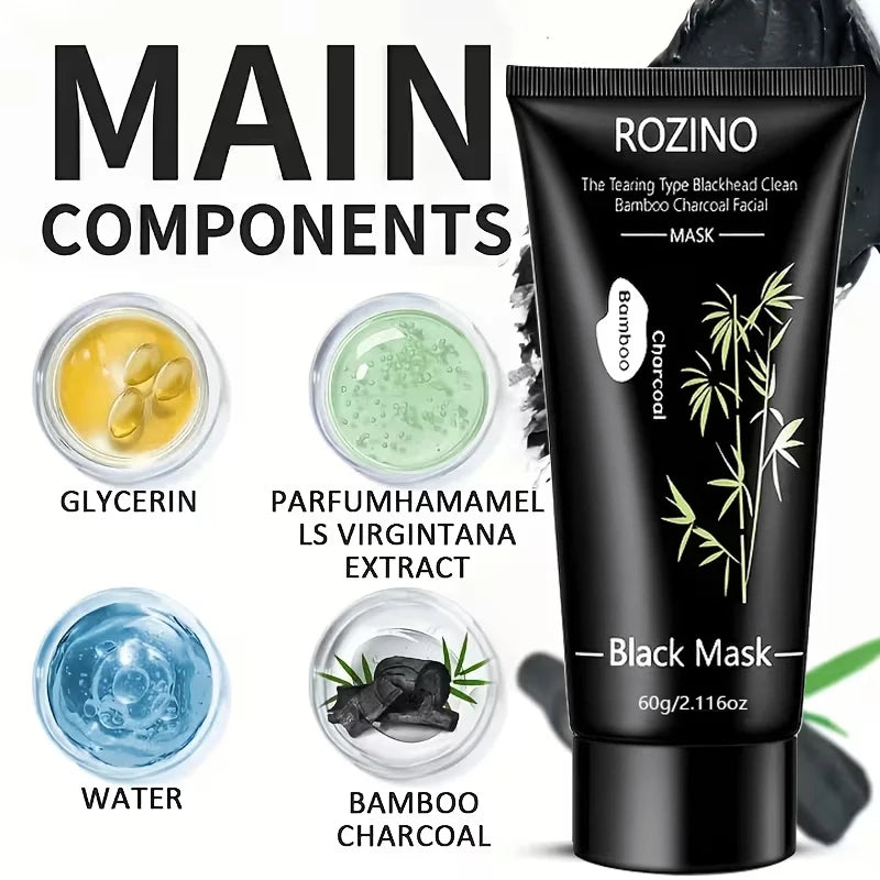 ROZINO Bamboo Charcoal Peel-Off Mask 60g – Deep Pore Cleanser
