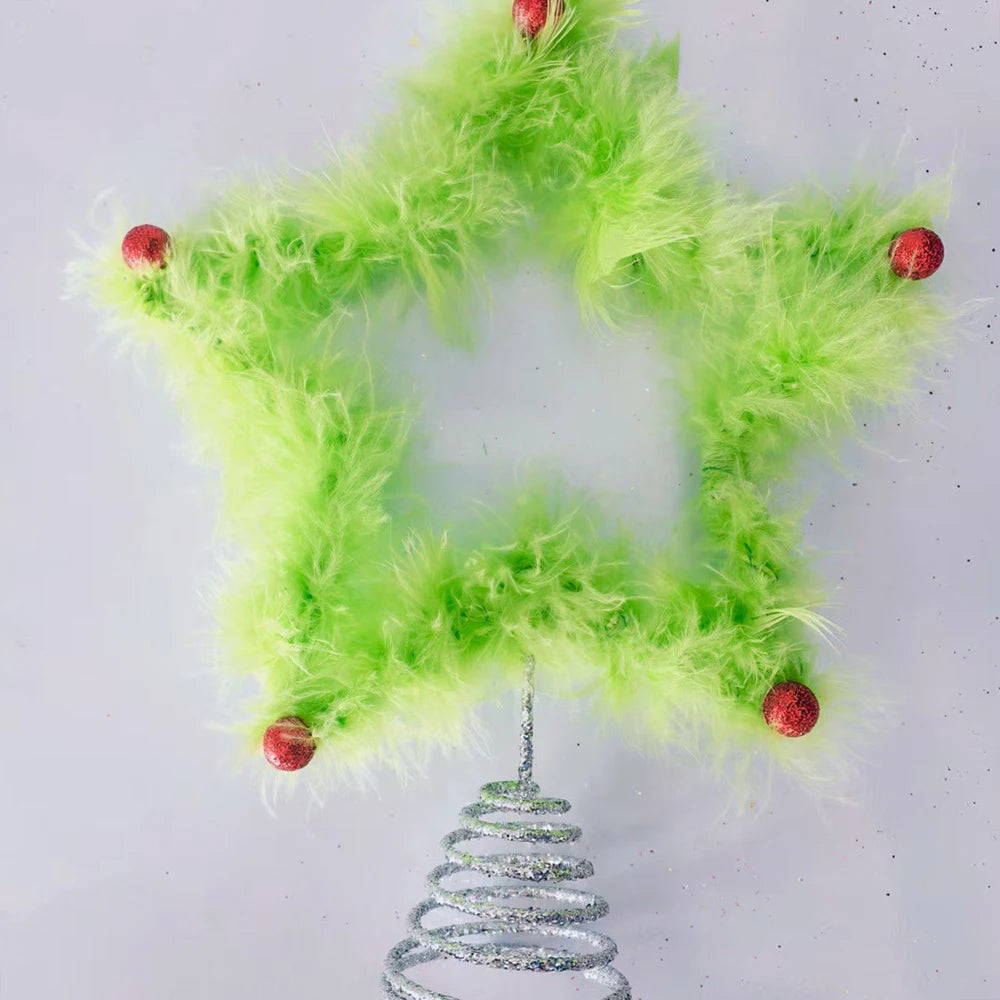 Christmas Tree Top Star Ornament – Iron & Plush Xmas Topper
