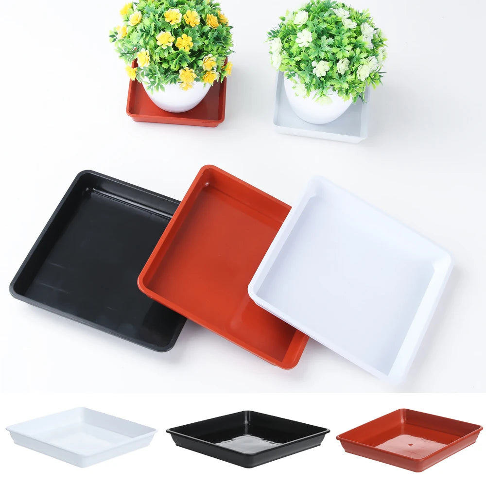Square Plastic Plant Saucer Drip Tray – Indoor & Outdoor Use