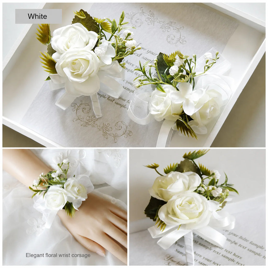 Artificial Fabric Corsage & Wrist Flower | Wedding Party