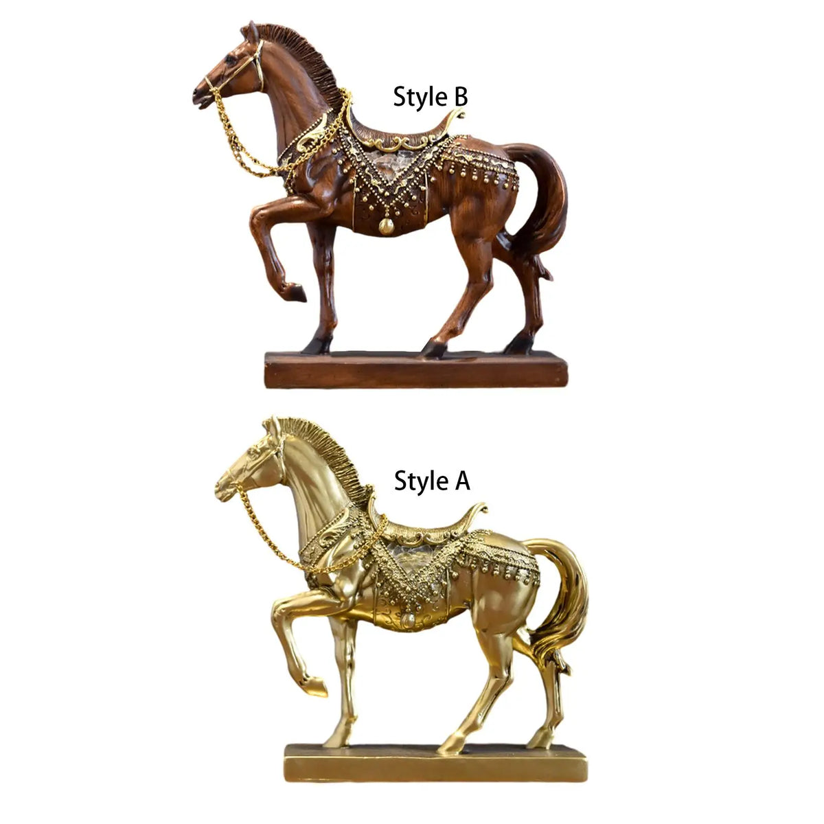 Vintage Resin Horse Figurine Sculpture | Desktop Home Decor