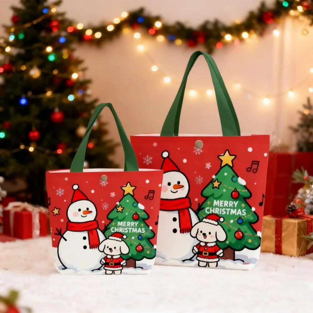 Christmas Canvas Tote Gift Bag – Santa Claus Holiday Design