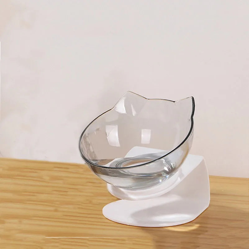 Tilted Cat Bowl – Transparent, Splash-Proof & Non-Slip