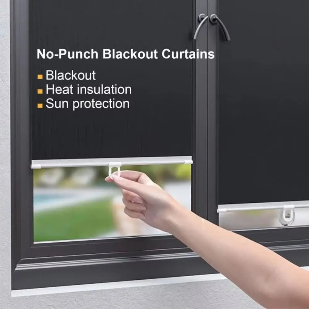 Retractable Roller Blind – Blackout Shade with Suction Cups