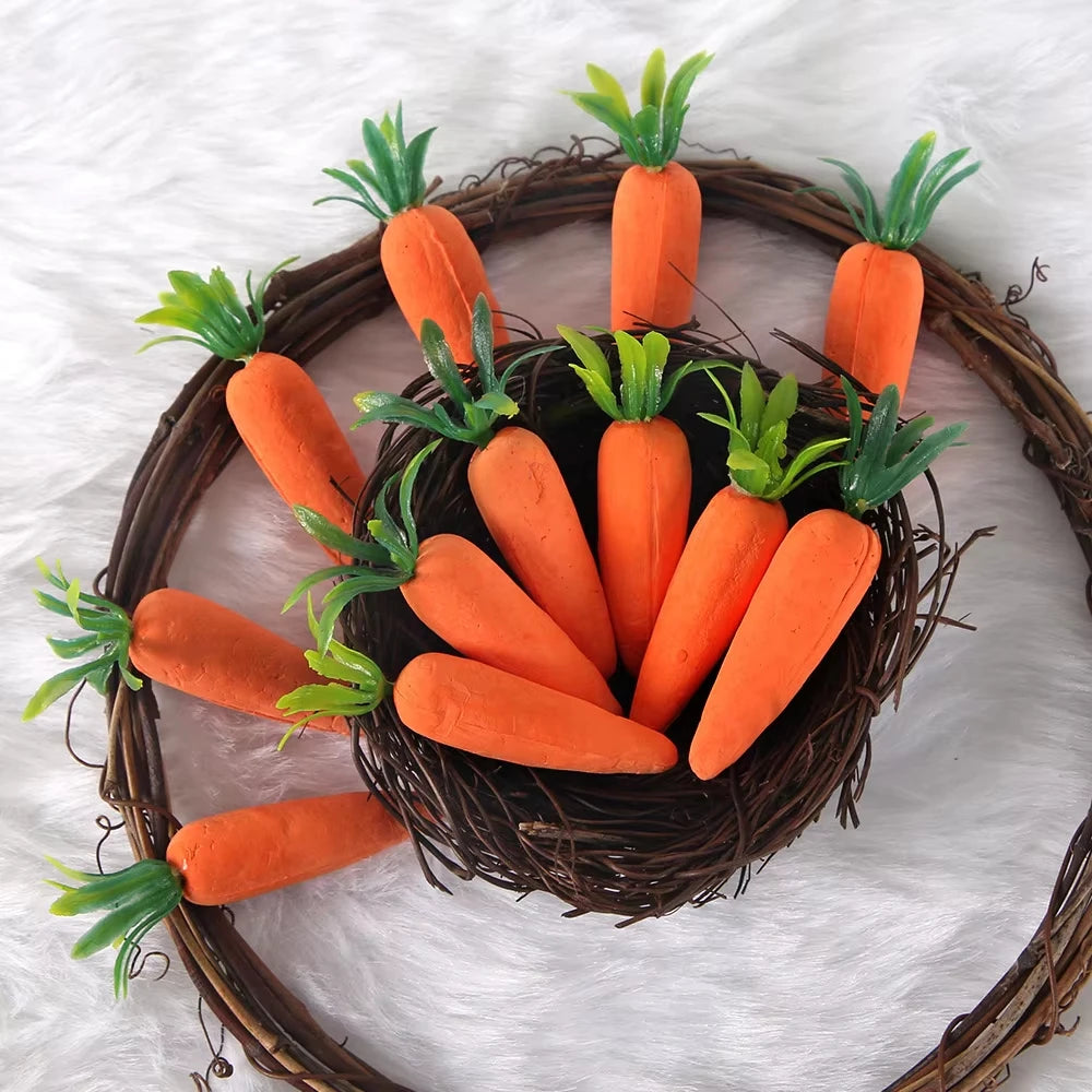 12-Pack Easter Foam Carrot Ornaments – Spring Party Décor